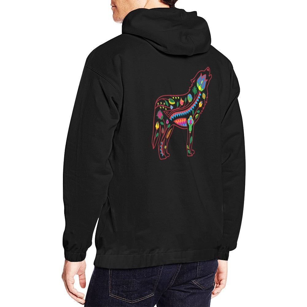 Floral Wolf Hoodie for Men (USA Size)