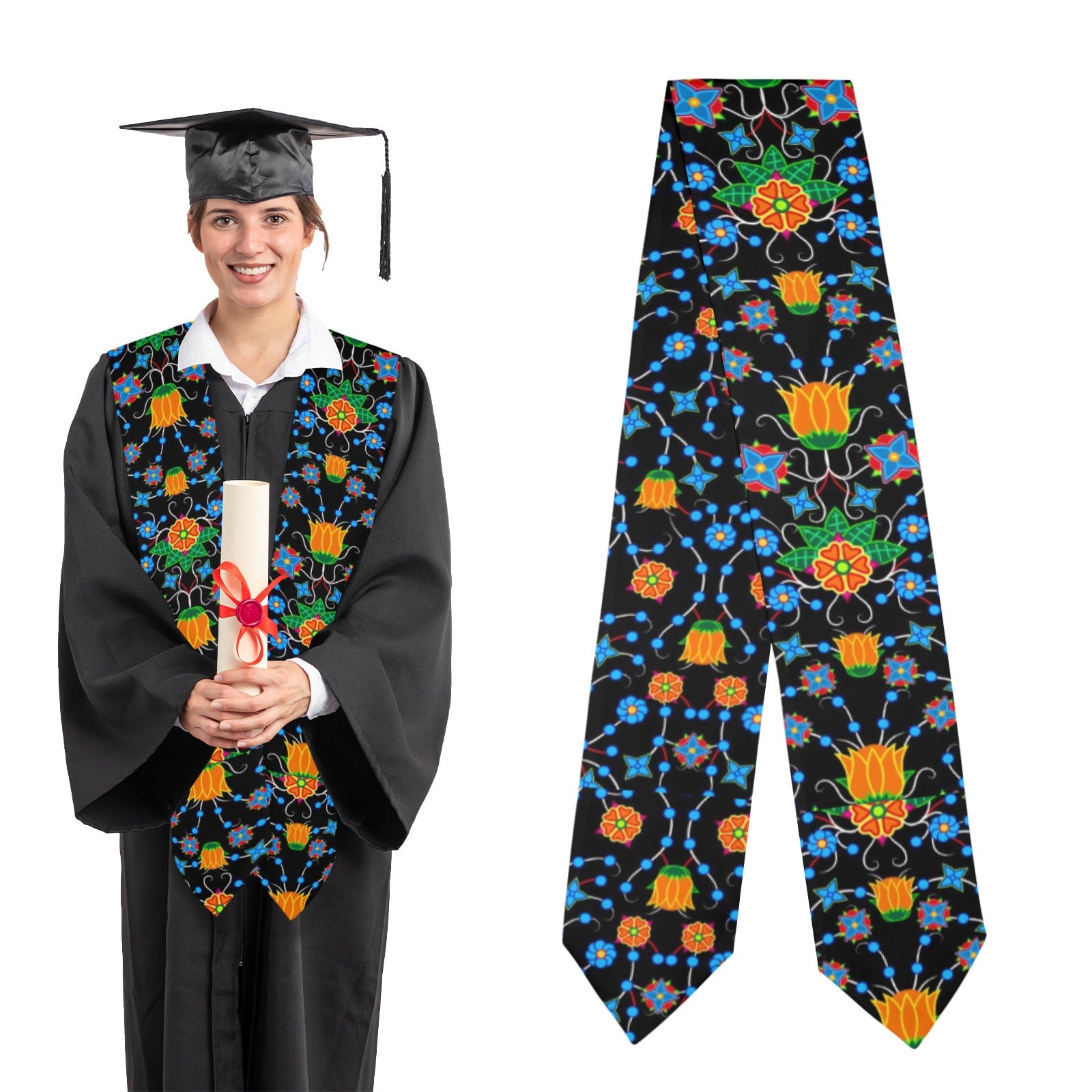 Floral Damask Graduation Stole