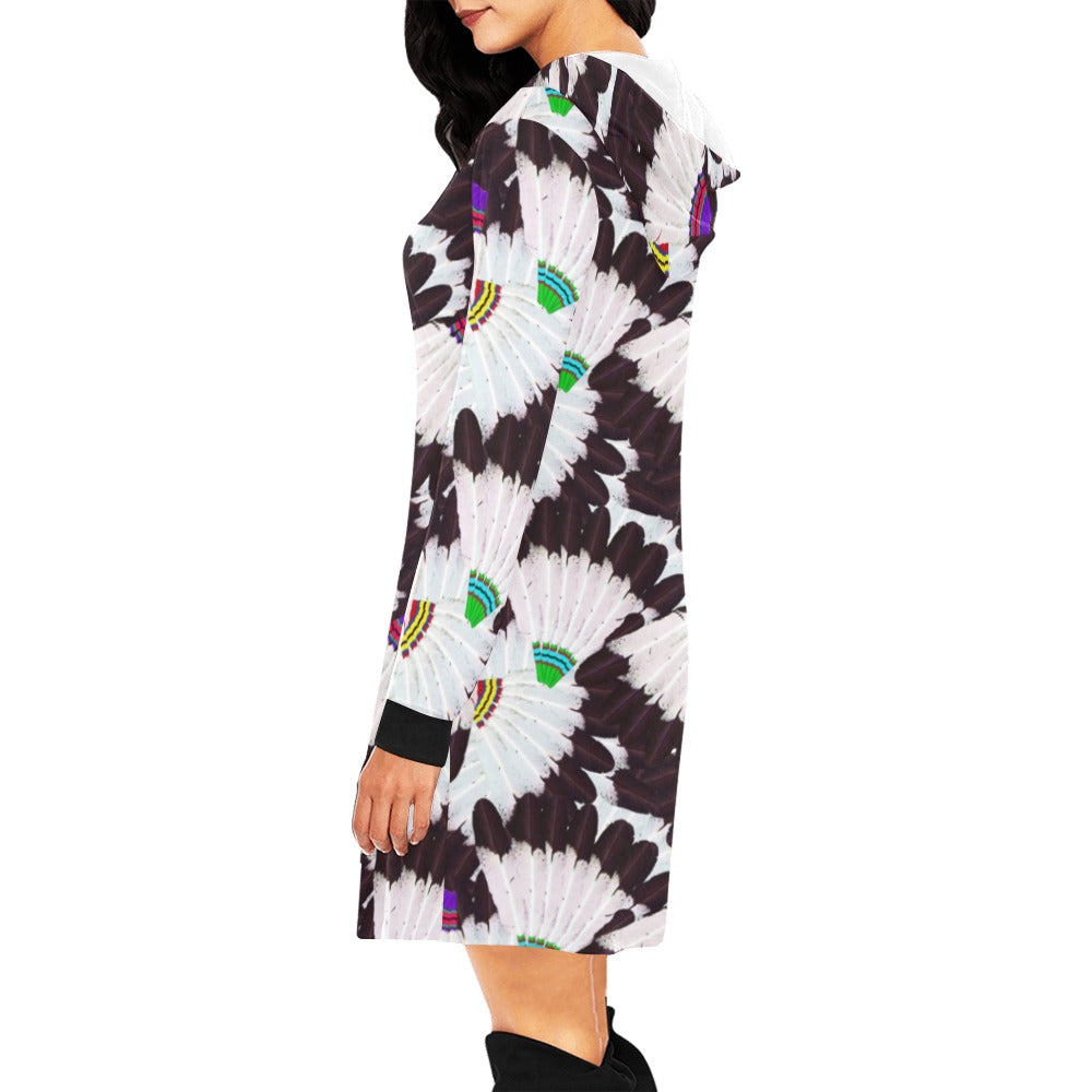 Eagle Feather Fans Hoodie Dress