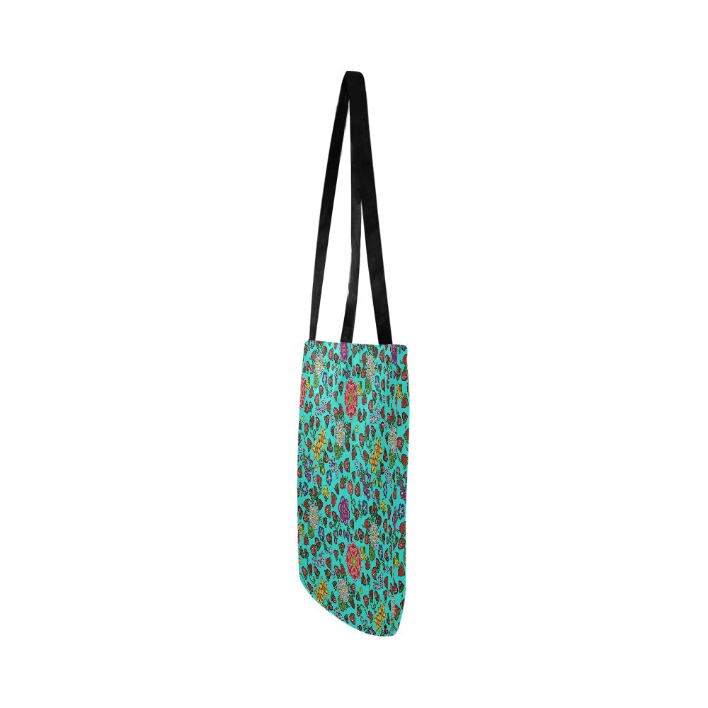 Berry Pop Turquoise Reusable Shopping Bag (Two sides)