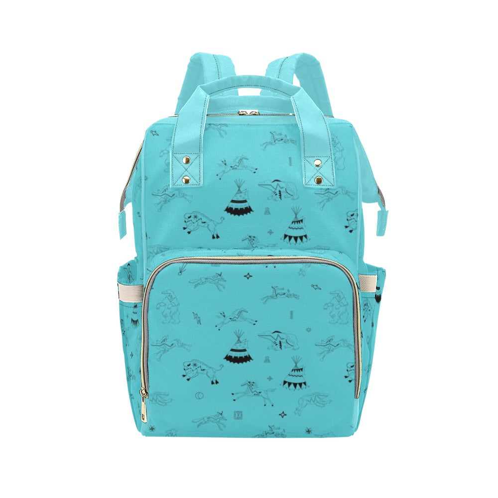 Ledger Dabbles Torquoise Multi-Function Diaper Backpack/Diaper Bag