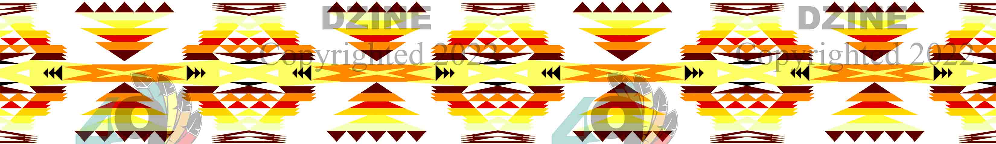 11-inch Geometric Transfer River Trail Strip Transfers 49 Dzine River Trail Fire 