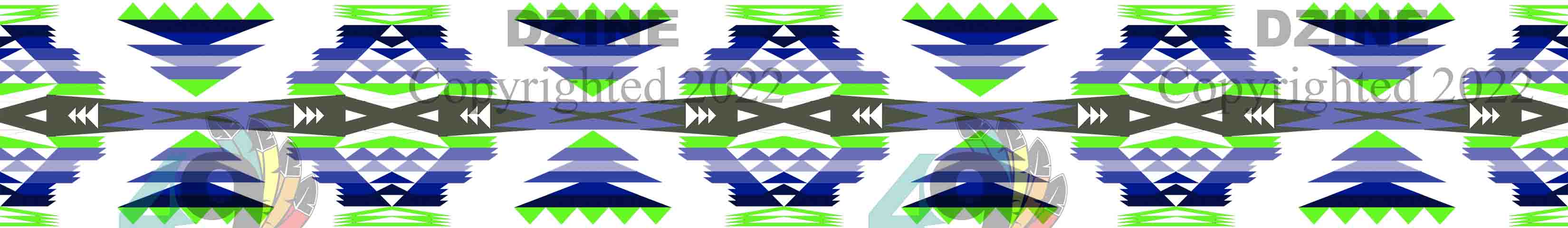 11-inch Geometric Transfer River Trail Strip Transfers 49 Dzine River Trail Navy Strip 