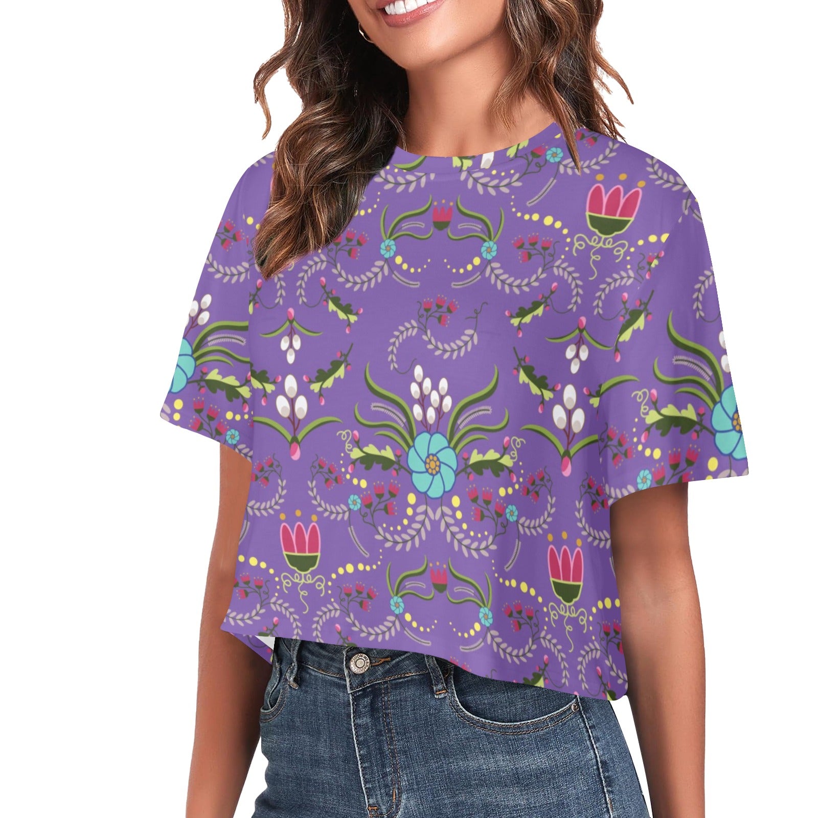 First Bloom Royal Women's Cropped T-shirt