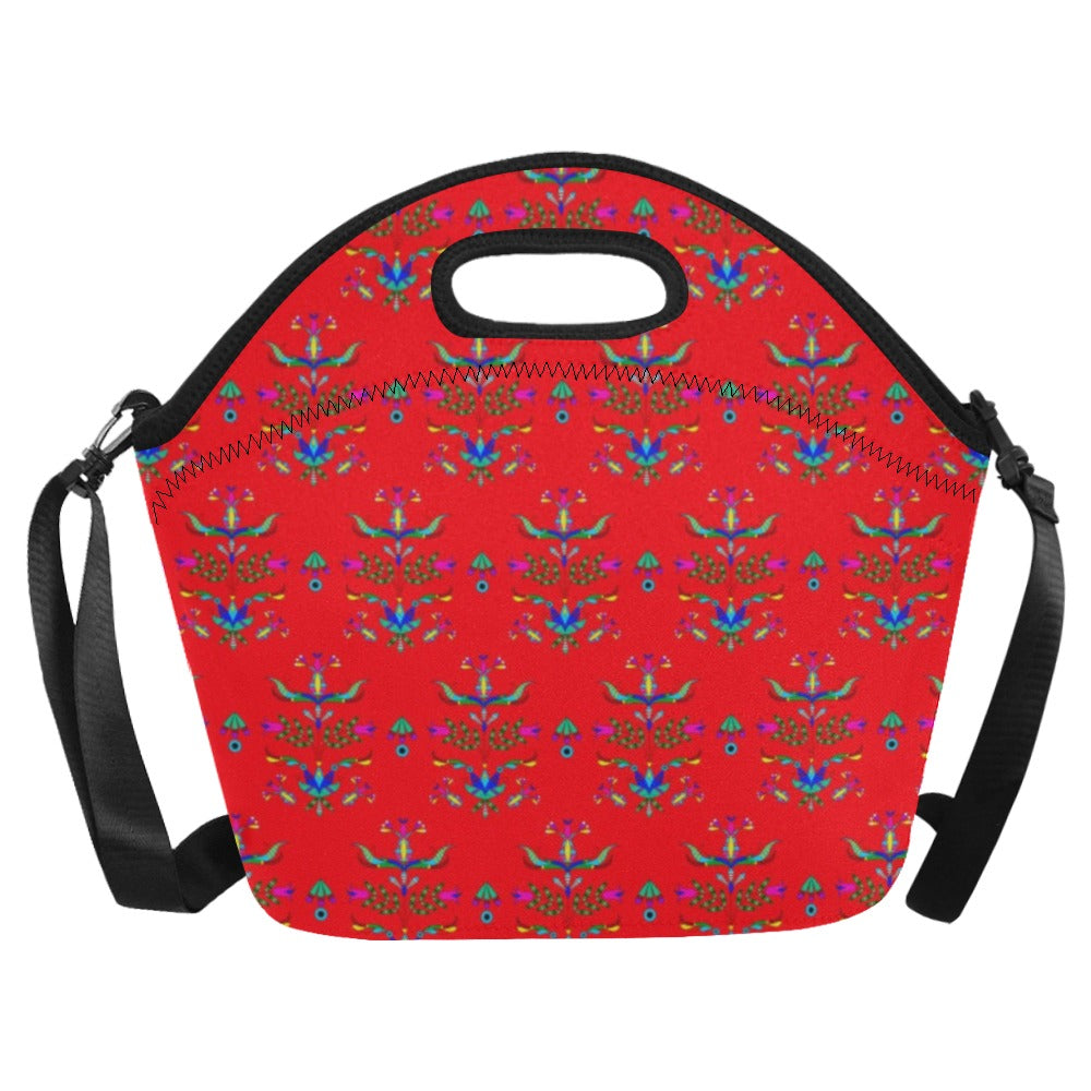 Dakota Damask Red Neoprene Lunch Bag/Large