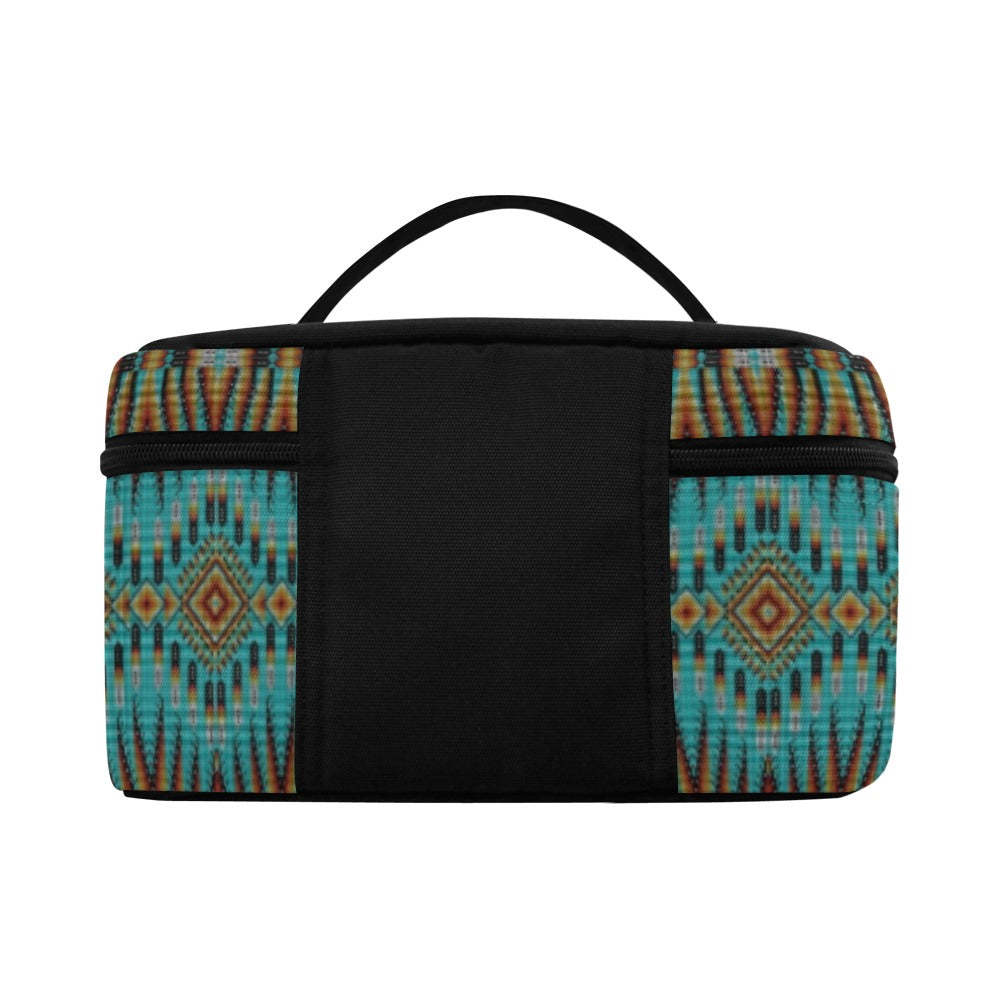 Fire Feather Turquoise Cosmetic Bag/Large