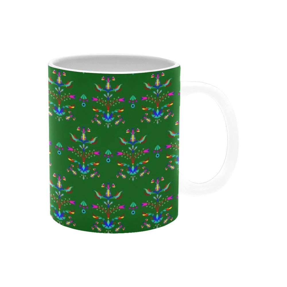 Dakota Damask Green White Mug(11OZ)