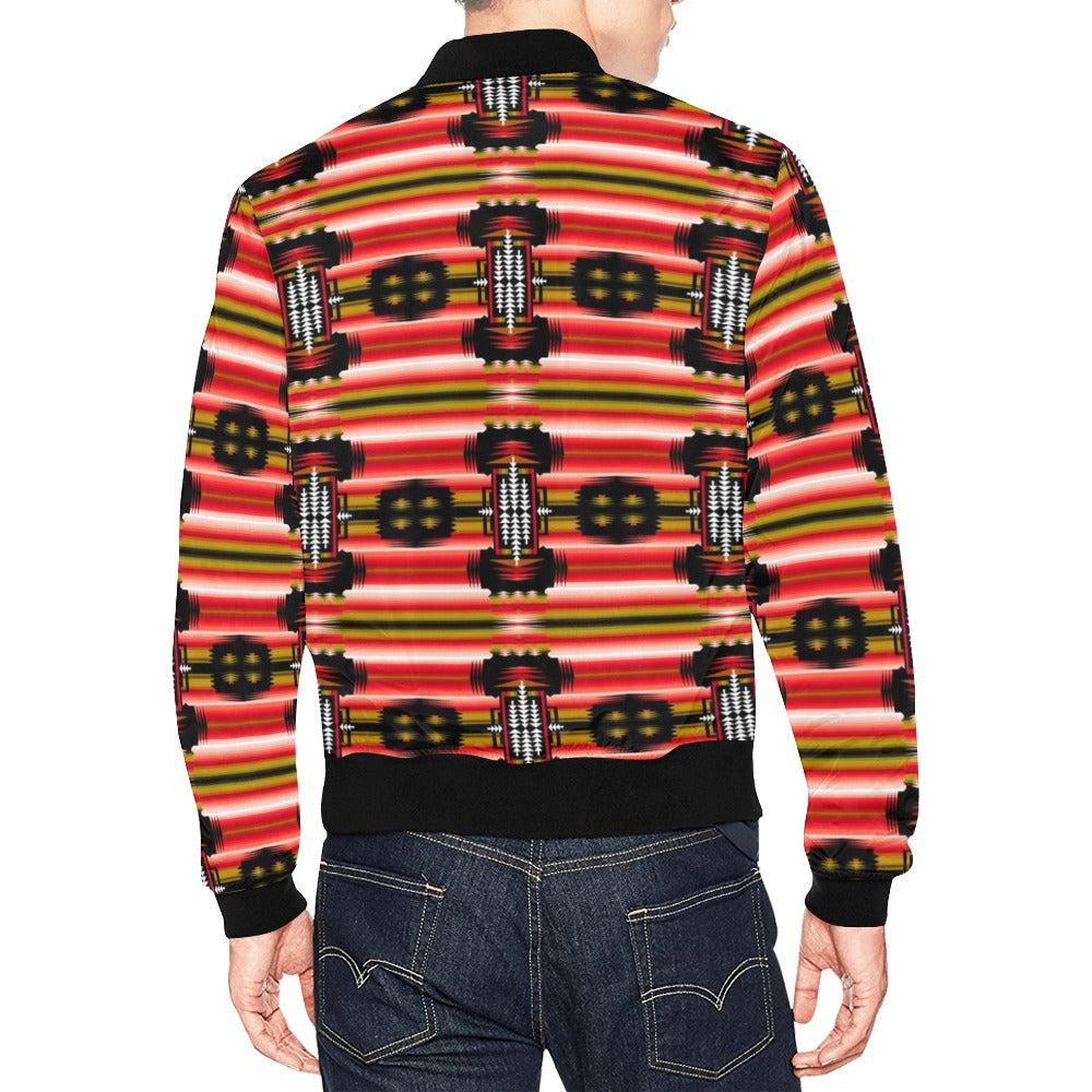 Rainy Skies Sage Red Baron Bomber Jacket for Men