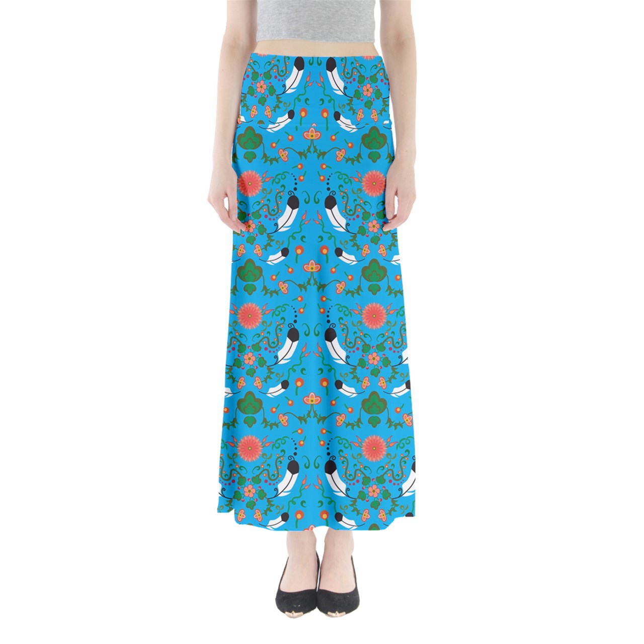 New Growth Bright Sky Full Length Maxi Skirt