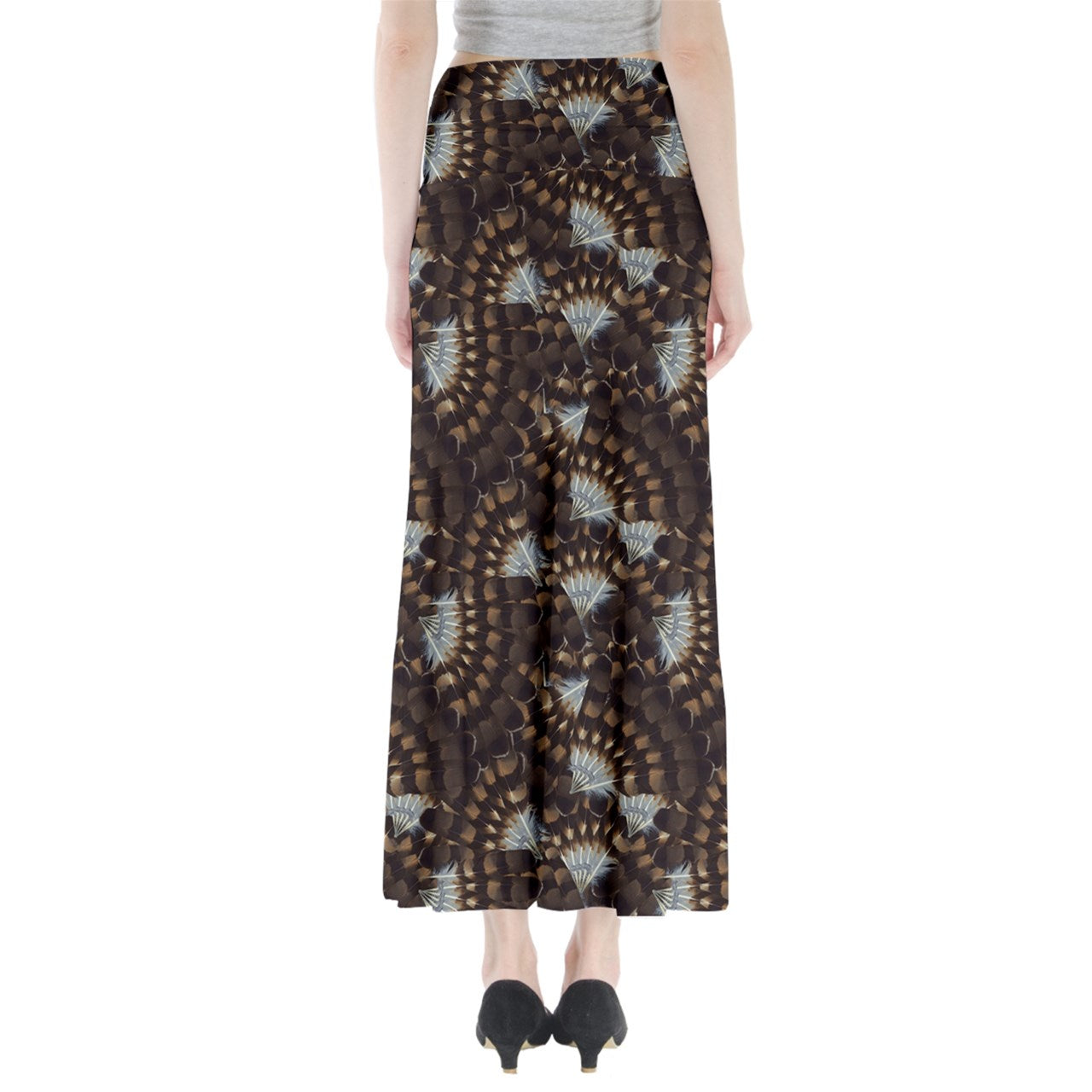 Hawk Feathers Full Length Maxi Skirt