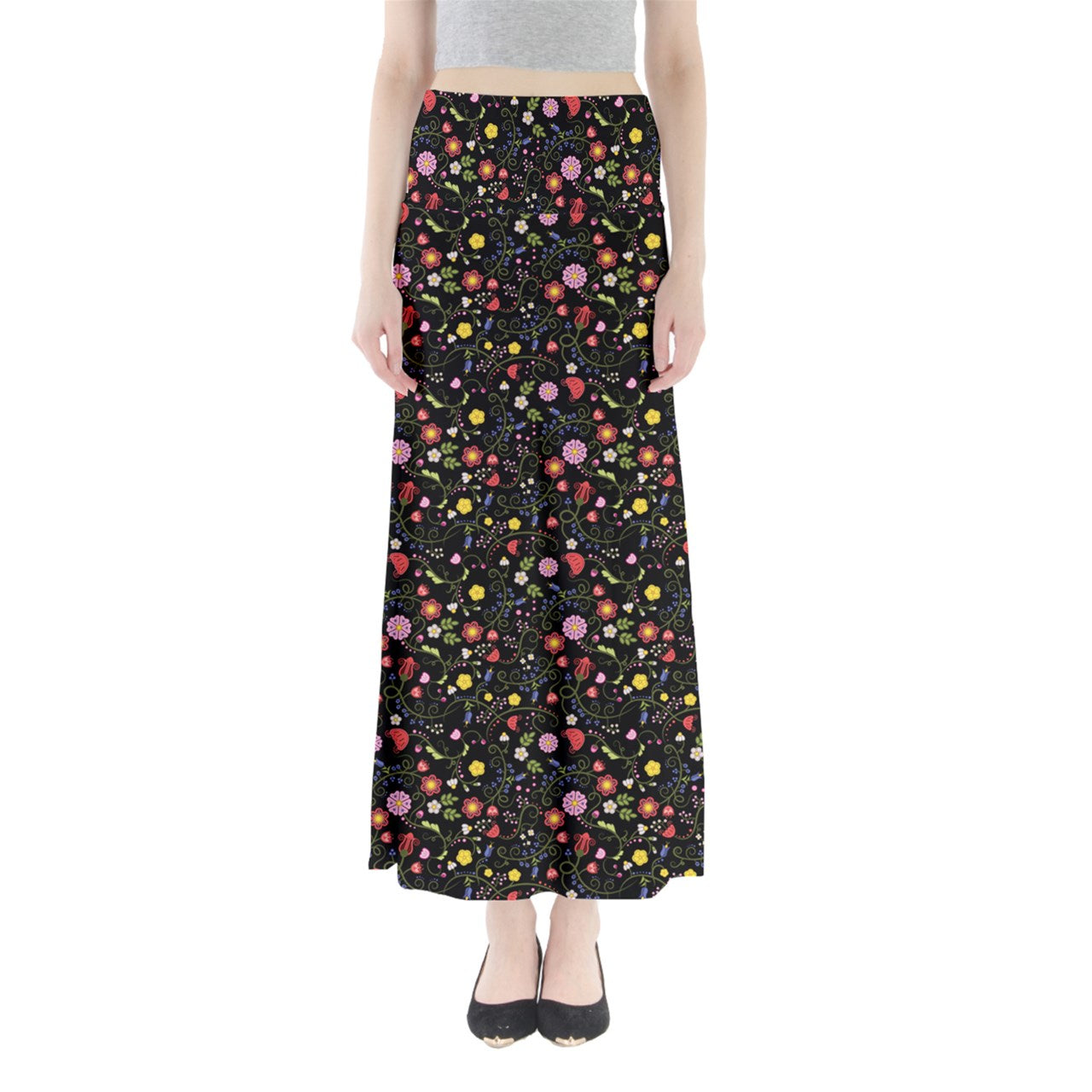 Nipin Blossom Midnight Full Length Maxi Skirt