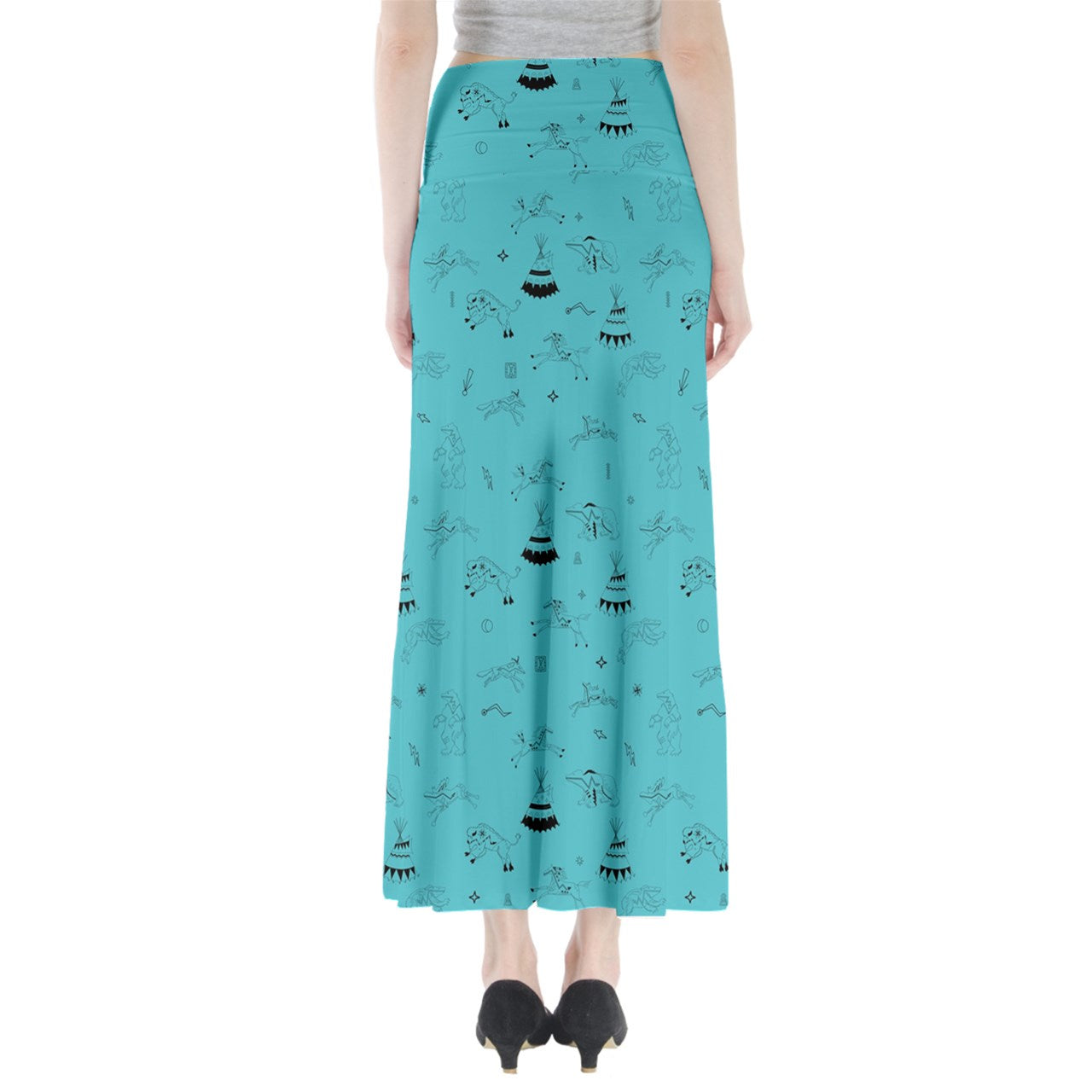 Ledger Dabbles Turquoise Full Length Maxi Skirt