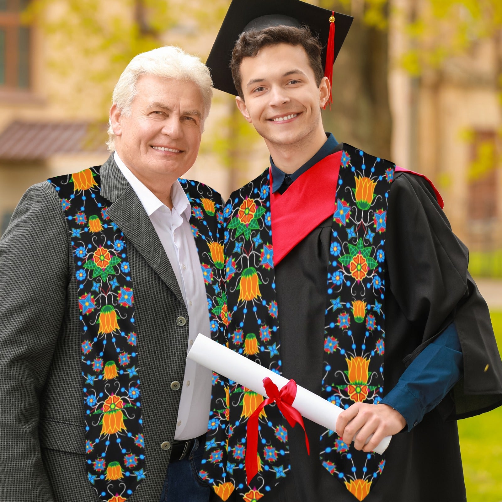 Floral Damask Graduation Stole