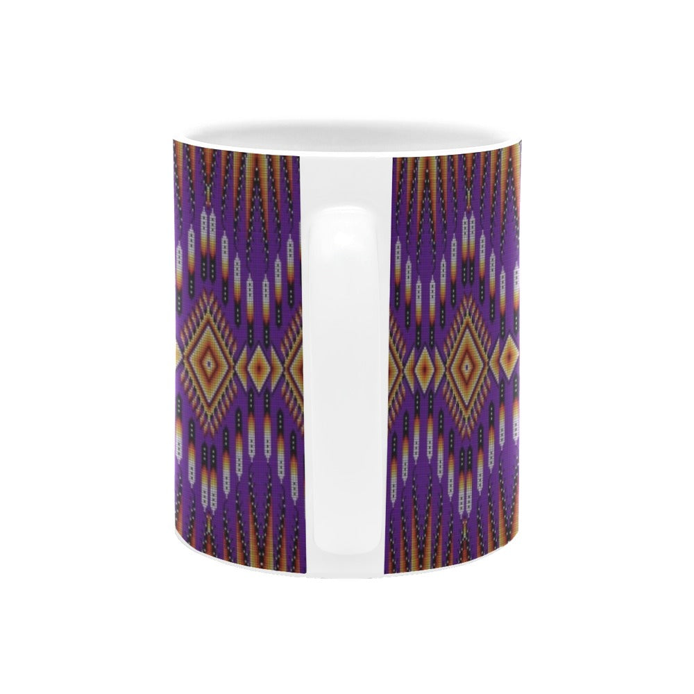 Fire Feather Purple White Mug(11OZ)