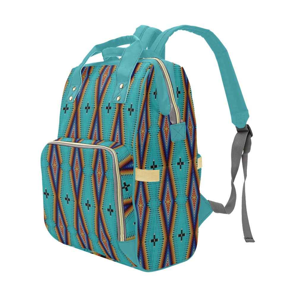 Diamond in the Bluff Turquoise Multi-Function Diaper Backpack/Diaper Bag
