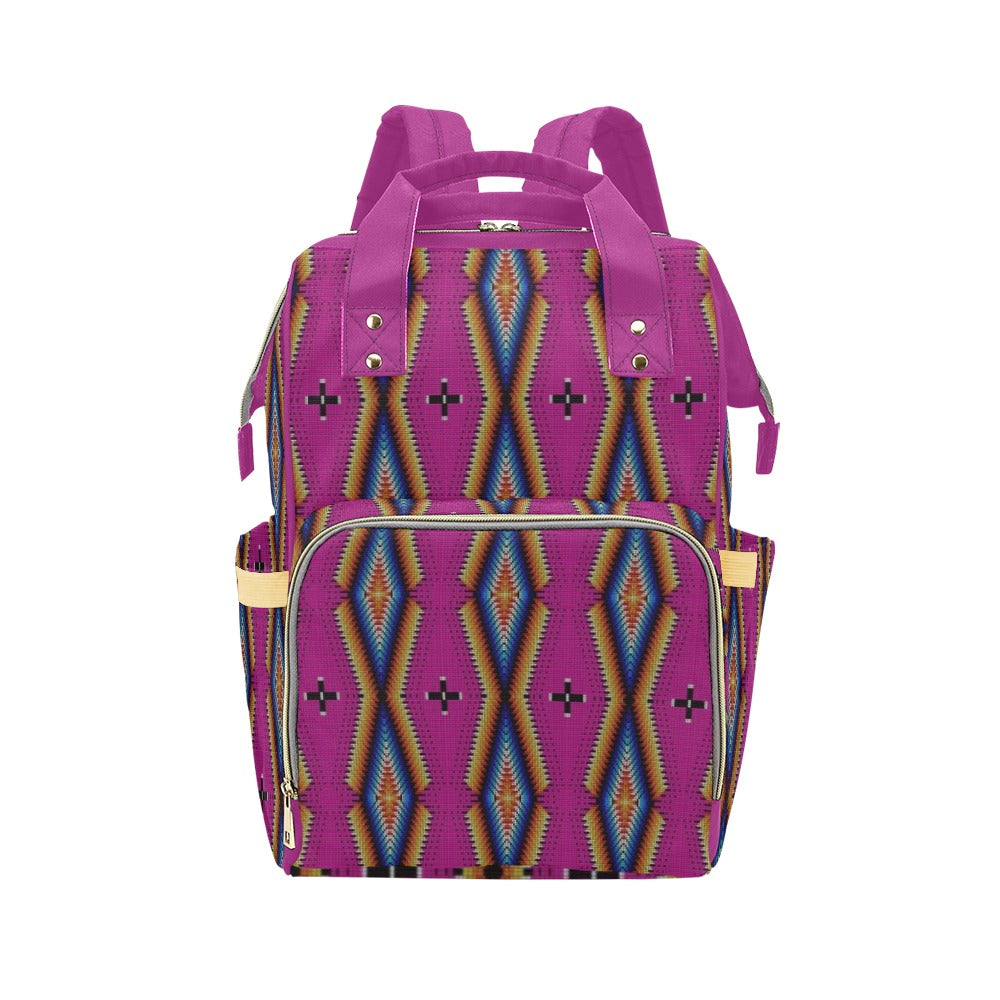 Diamond in the Bluff Pink Multi-Function Diaper Backpack/Diaper Bag