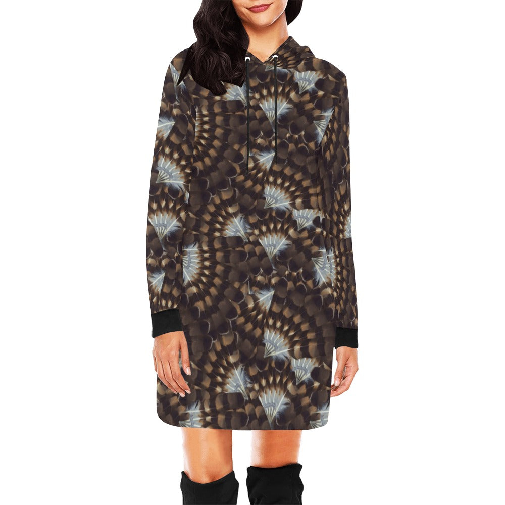 Hawk Feathers Hoodie Dress