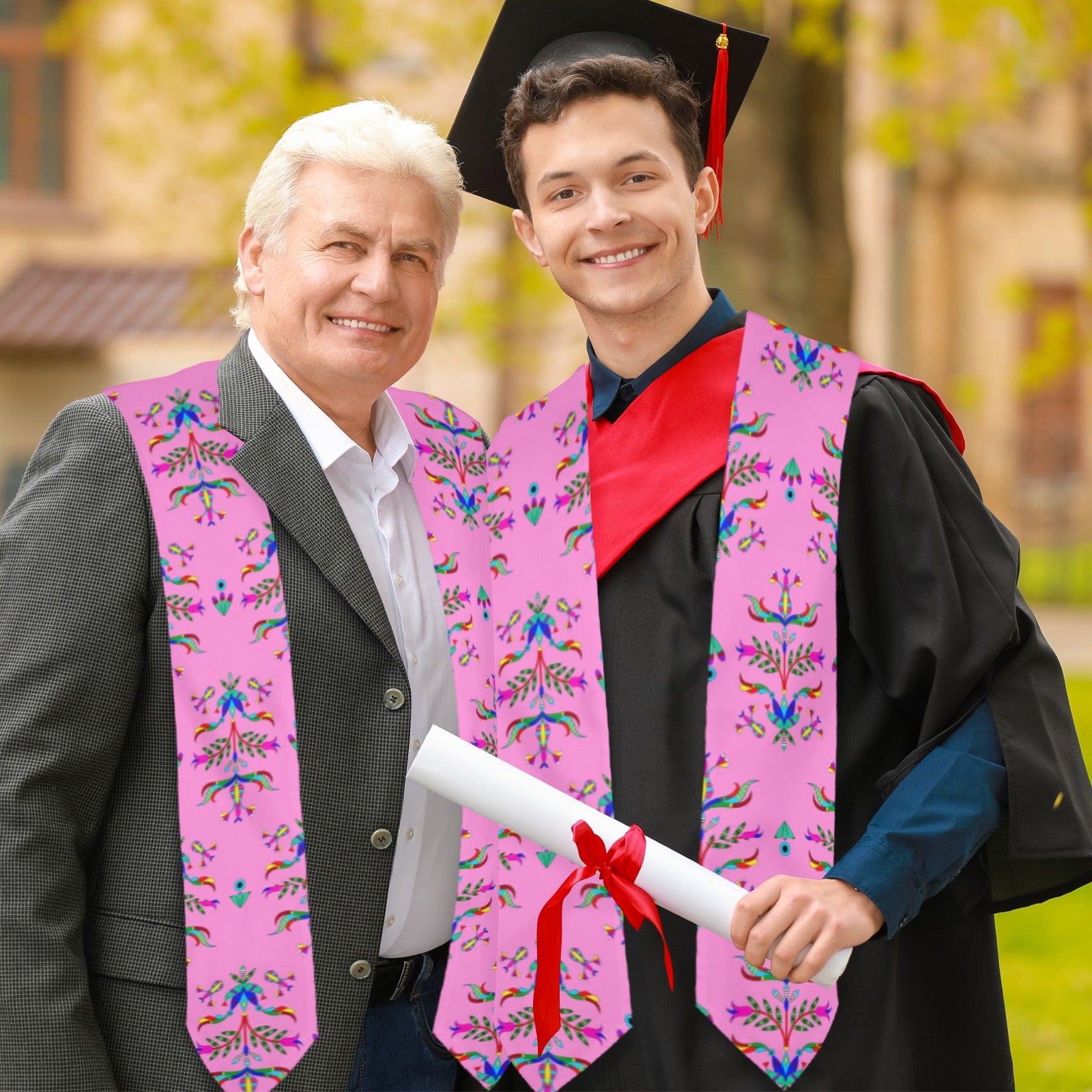 Dakota Damask Cheyenne Pink Graduation Stole