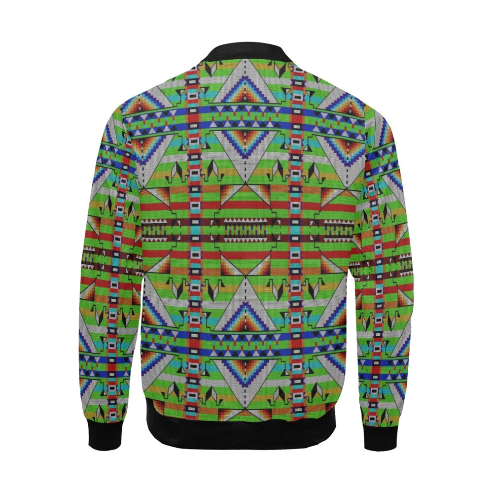 Medicine Blessing Lime Green All Over Print Bomber Jacket for Men