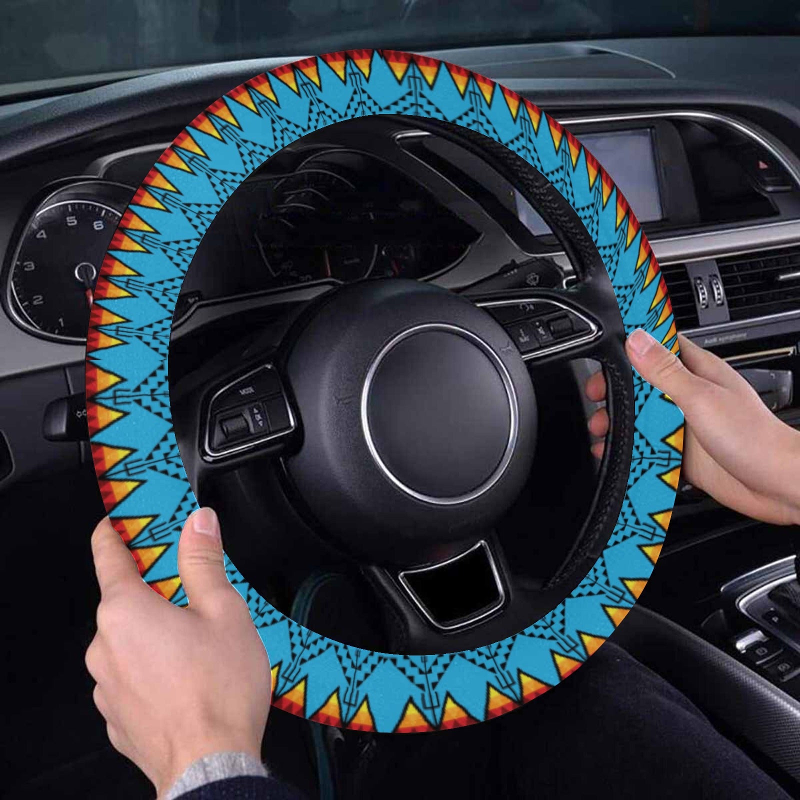 Sacred Trust Sky Steering Wheel Cover with Elastic Edge