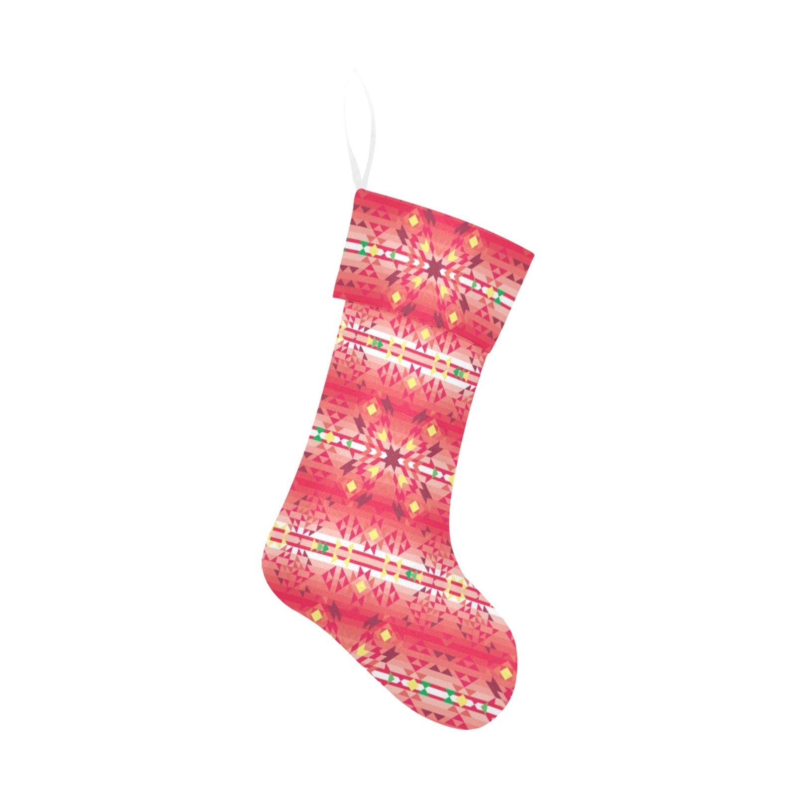 Red Pink Star Christmas Stocking