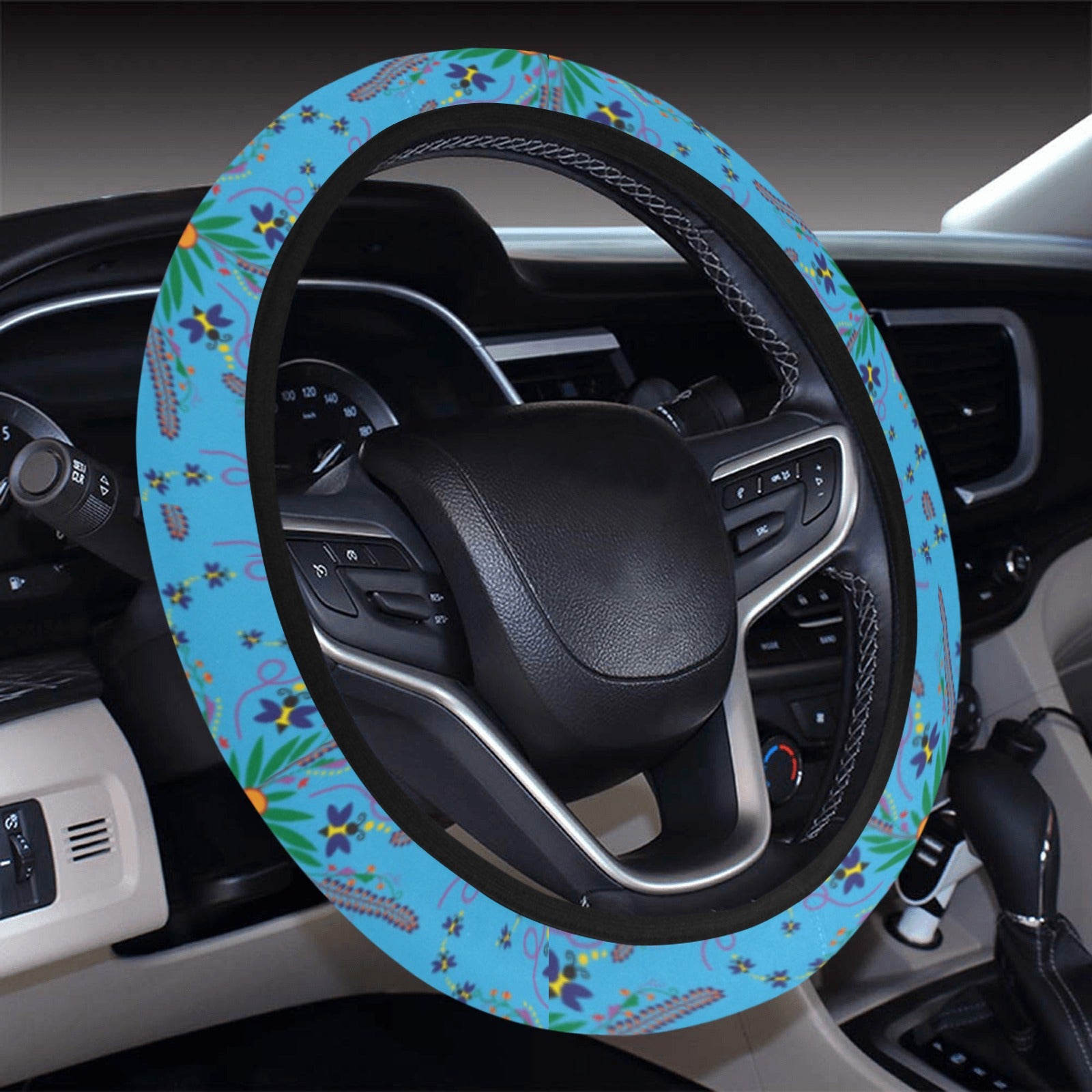 Willow Bee Saphire Steering Wheel Cover with Elastic Edge