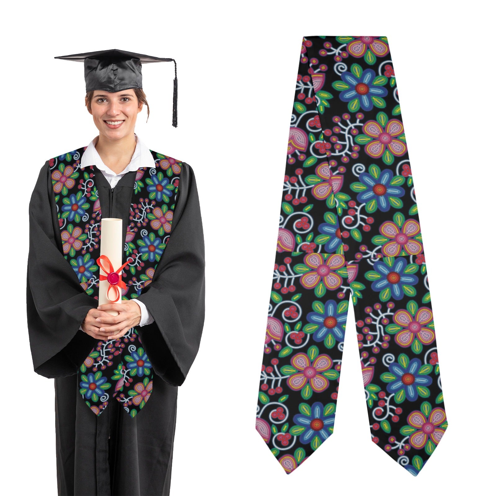 Midnight Garden Graduation Stole