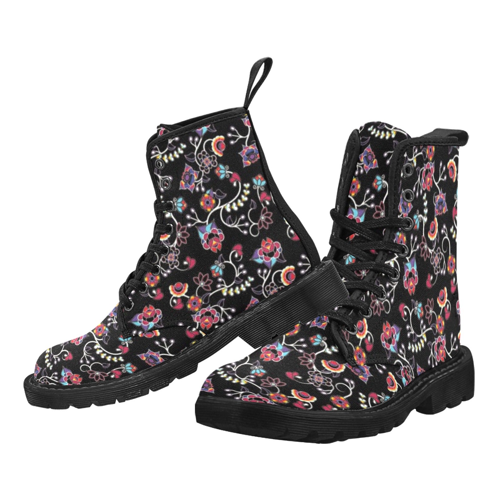 Floral Danseur Boots for Men (Black)