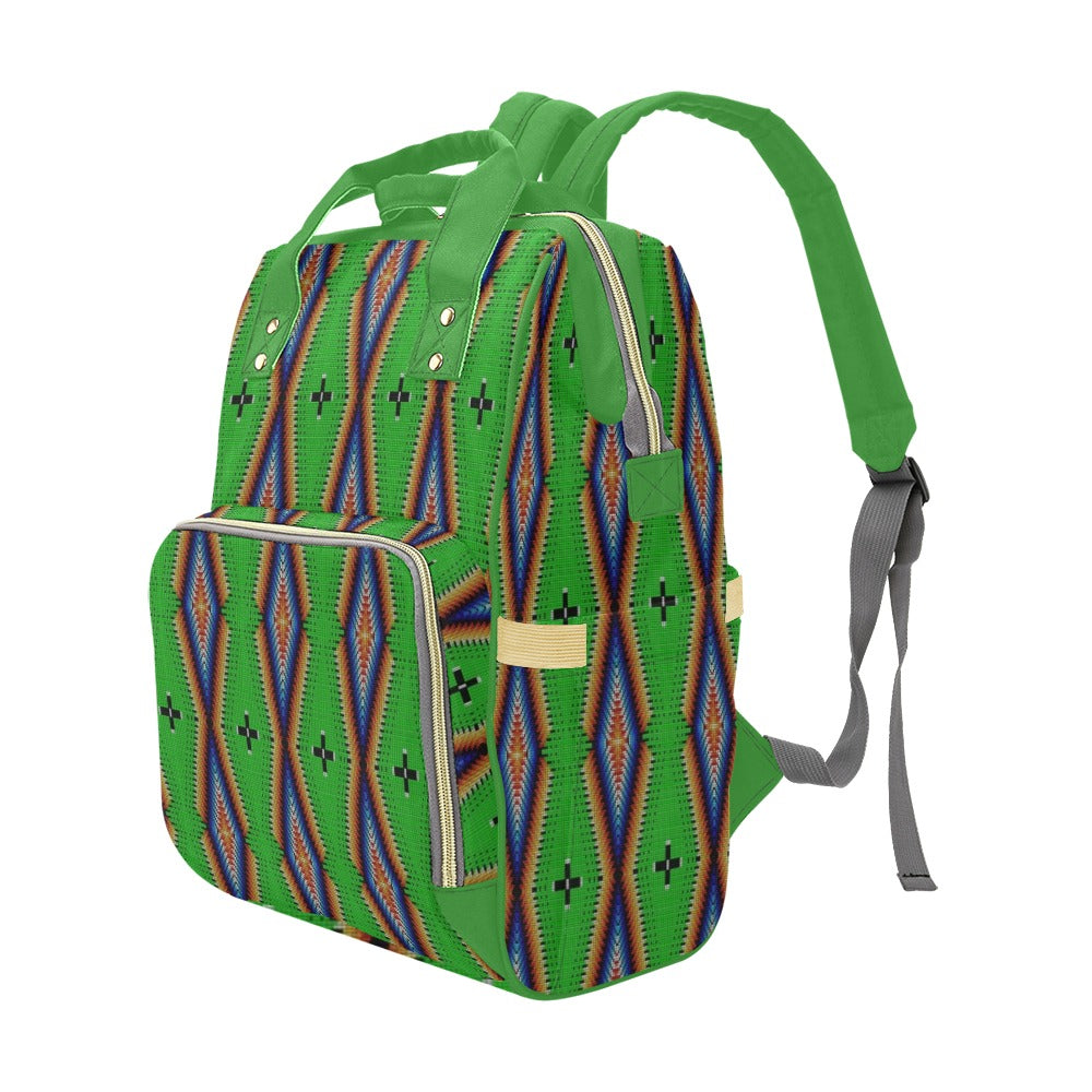 Diamond in the Bluff Lime Multi-Function Diaper Backpack/Diaper Bag