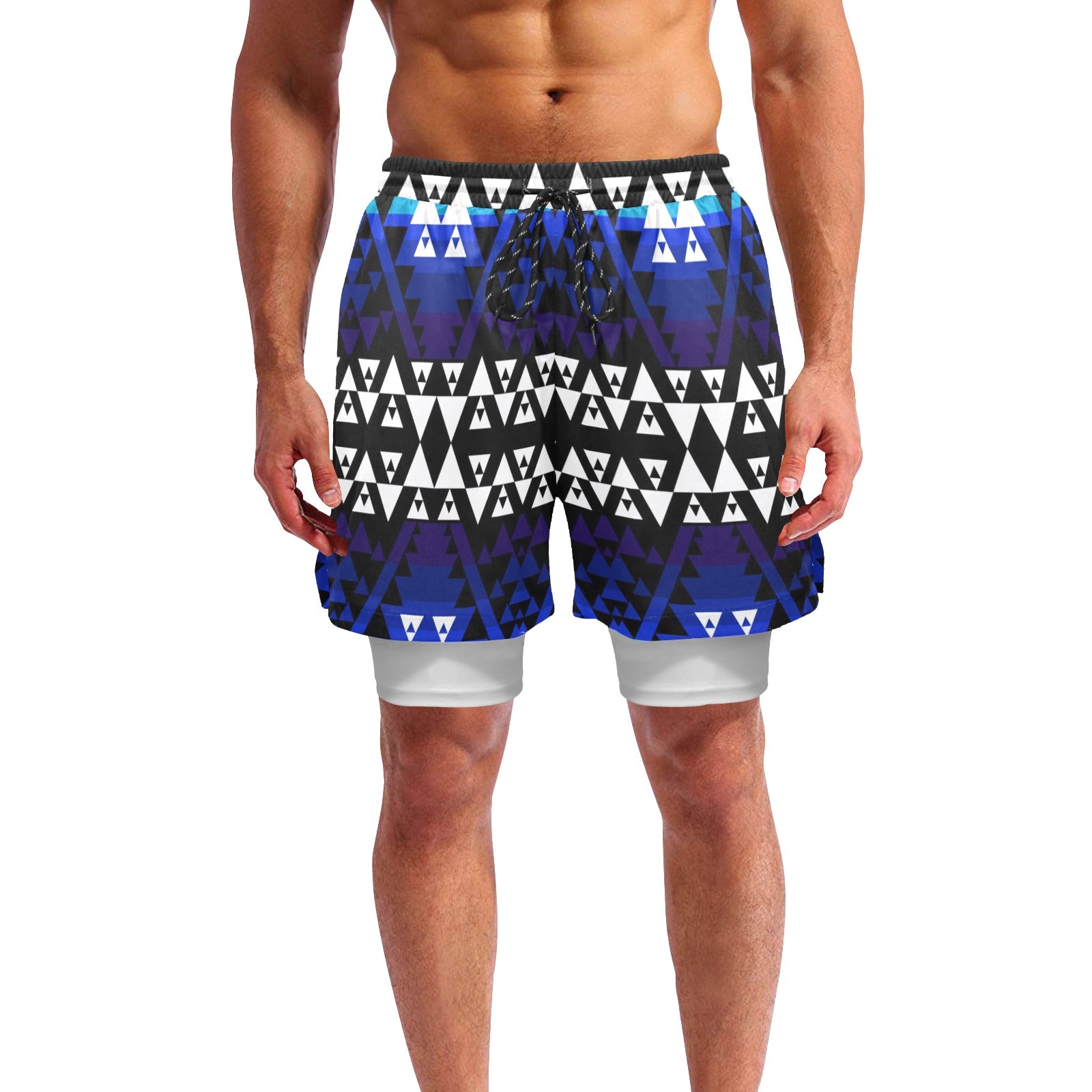 Writing on Stone Night Watch Men's Sports Shorts with Compression Liner