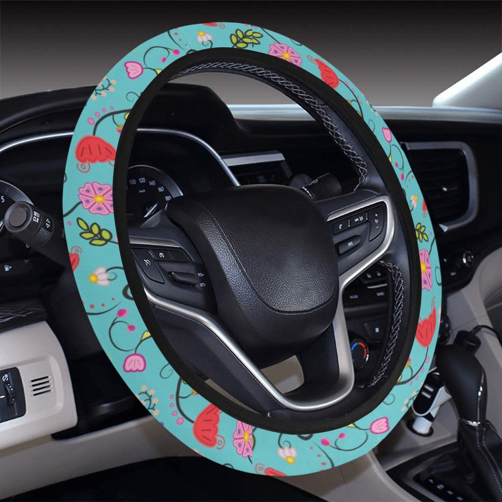 Nipin Blossom Sky Steering Wheel Cover with Elastic Edge