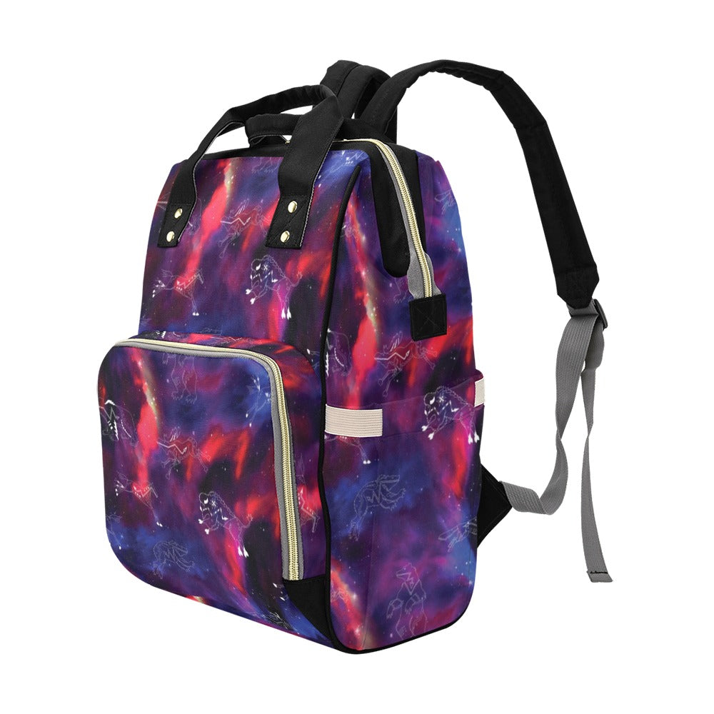 Animal Ancestors 3 Blue Pink Swirl Multi-Function Diaper Backpack/Diaper Bag