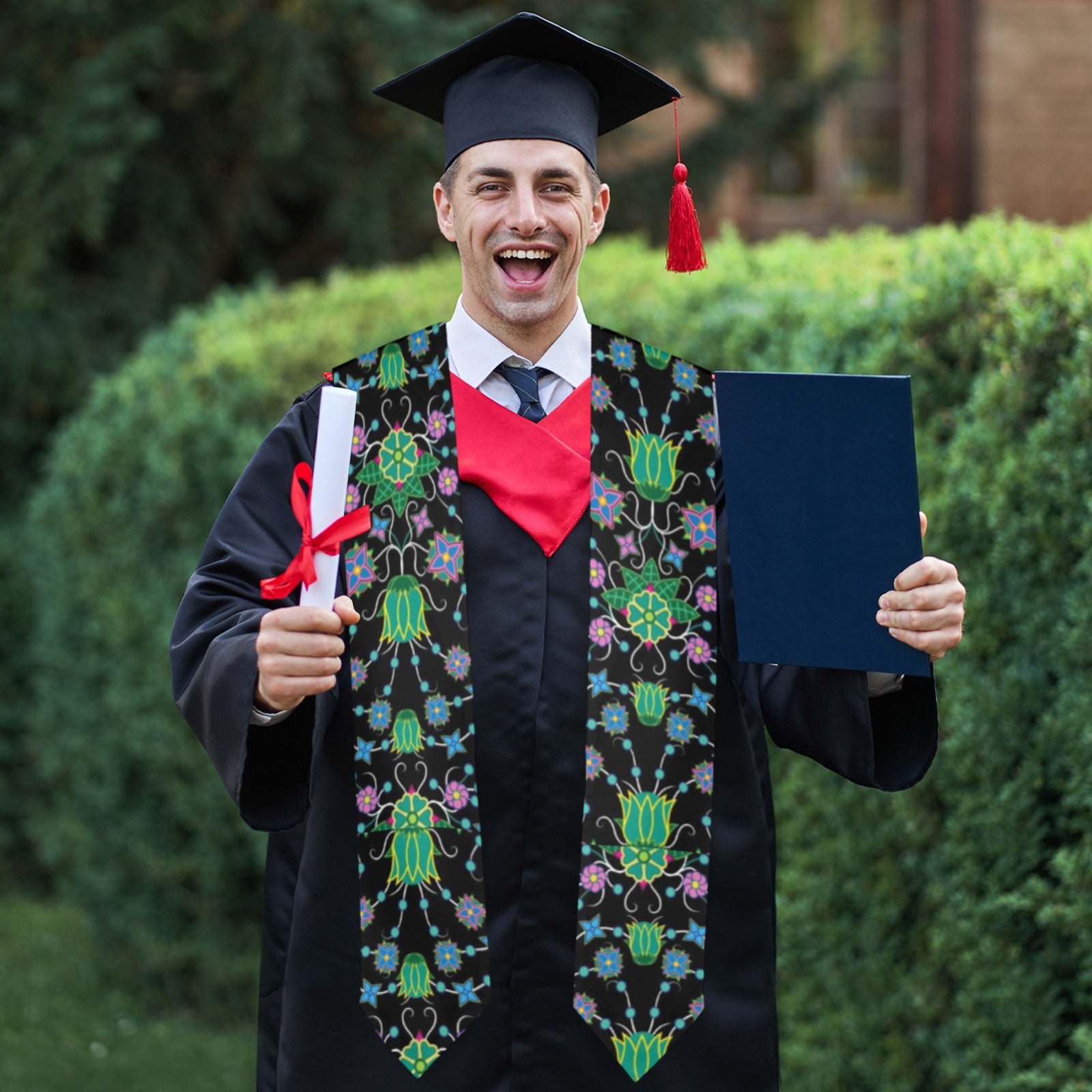 Floral Damask Garden Graduation Stole