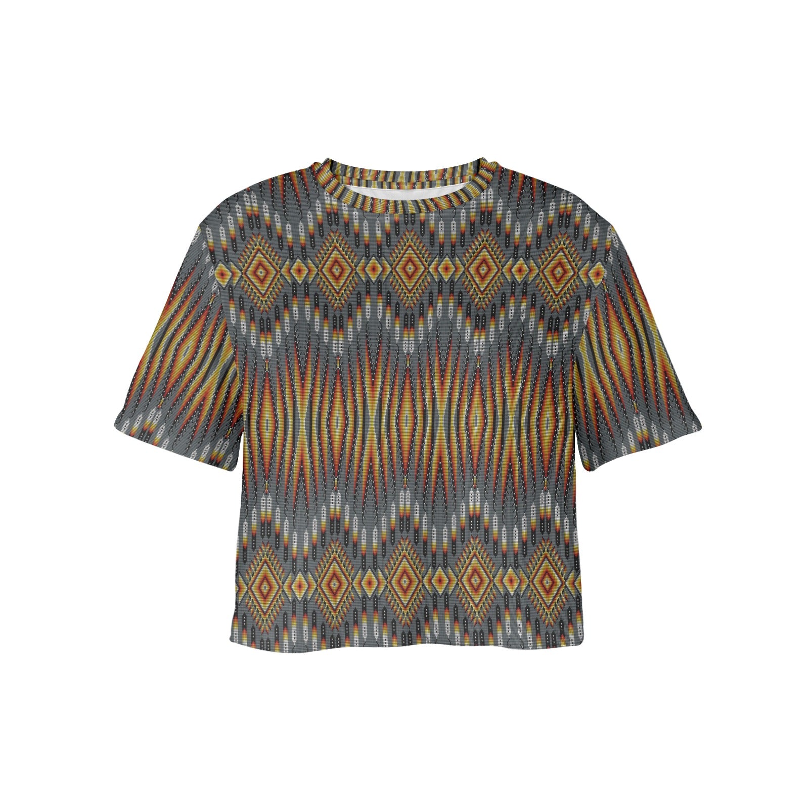 Fire Feather Grey Women's Cropped T-shirt