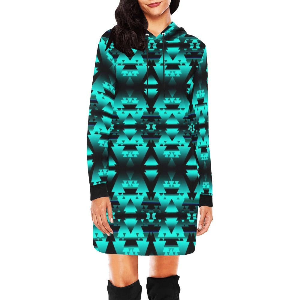 Dark Teal Winter Camp Hoodie Dress