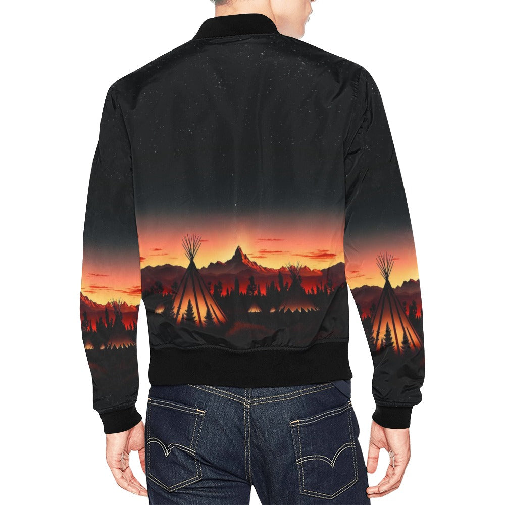 Sunset Tipis Bomber Jacket for Men