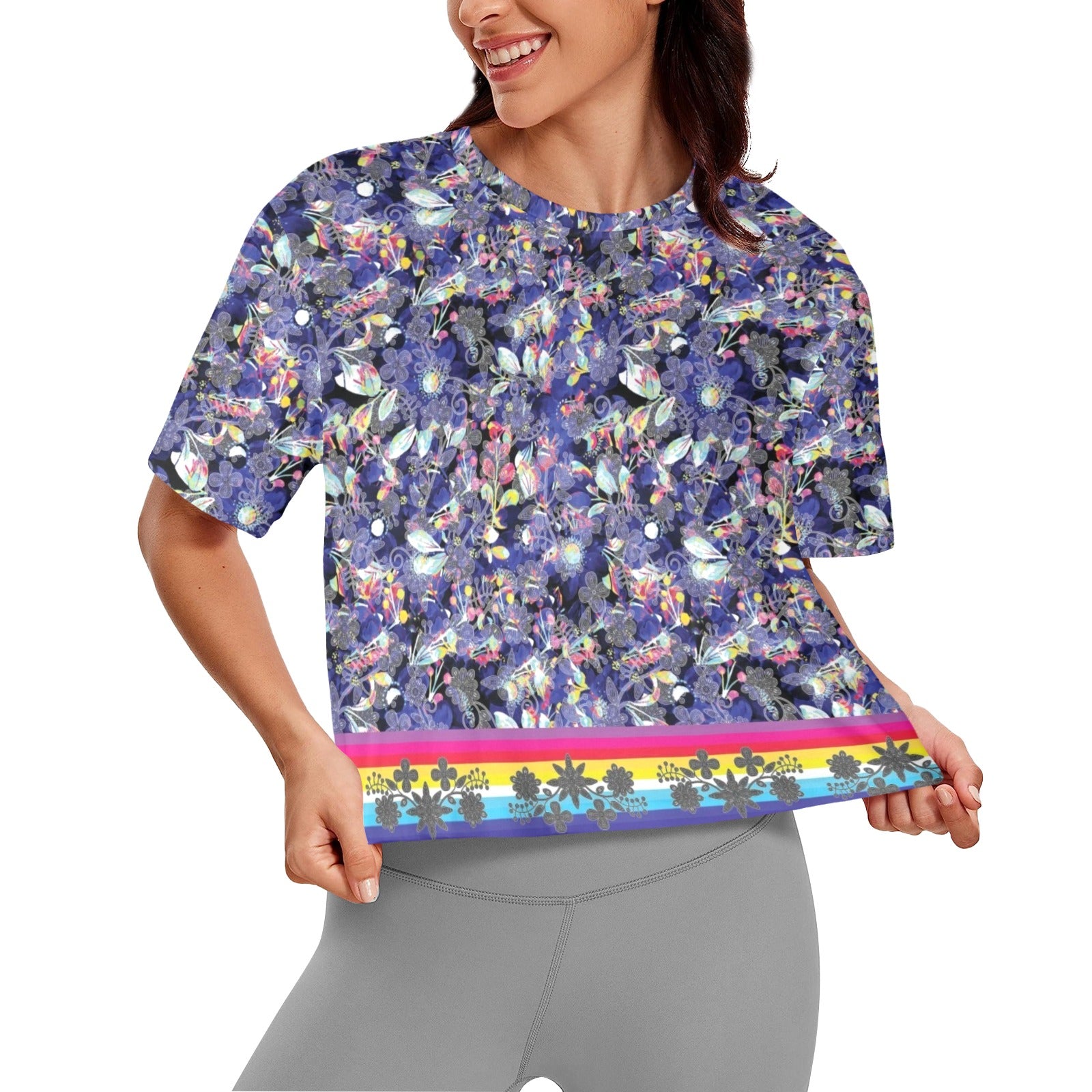 Culture in Nature Blue Women's Cropped T-shirt