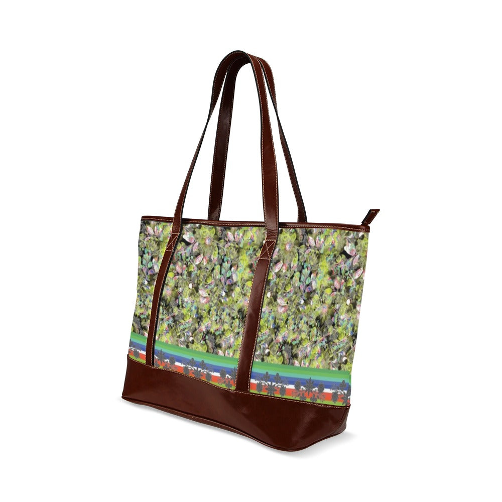 Culture in Nature Green Leaf Tote Handbag