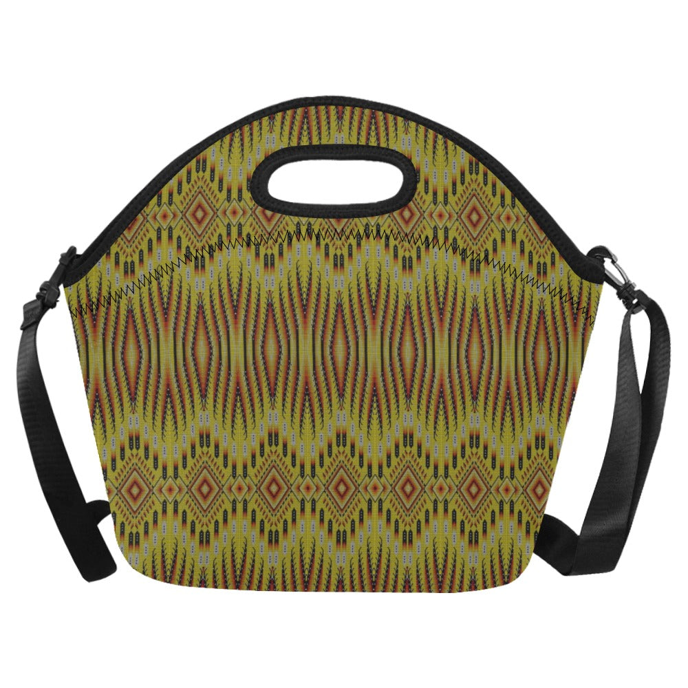 Fire Feather Yellow Neoprene Lunch Bag/Large