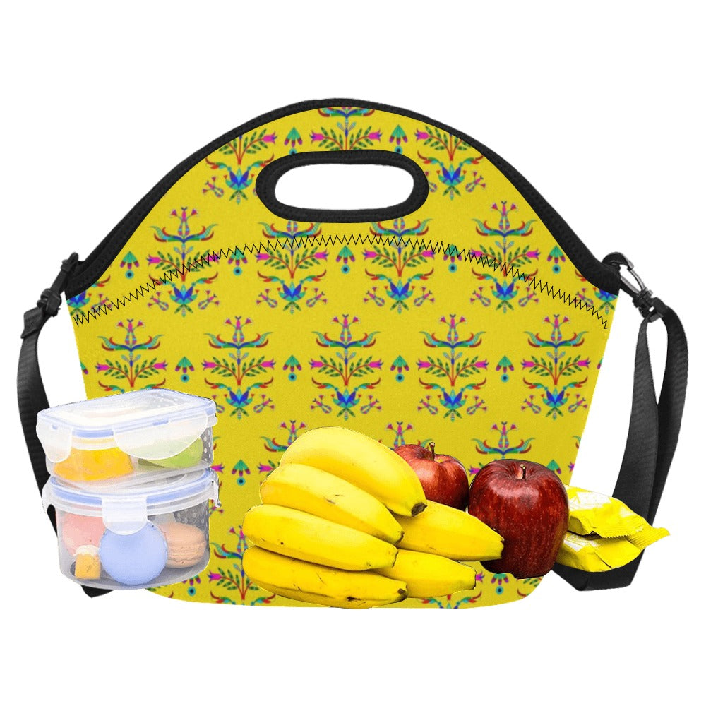 Dakota Damask Yellow Neoprene Lunch Bag/Large