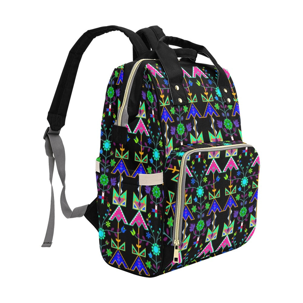 Itaopi Black Pink Multi-Function Diaper Backpack/Diaper Bag