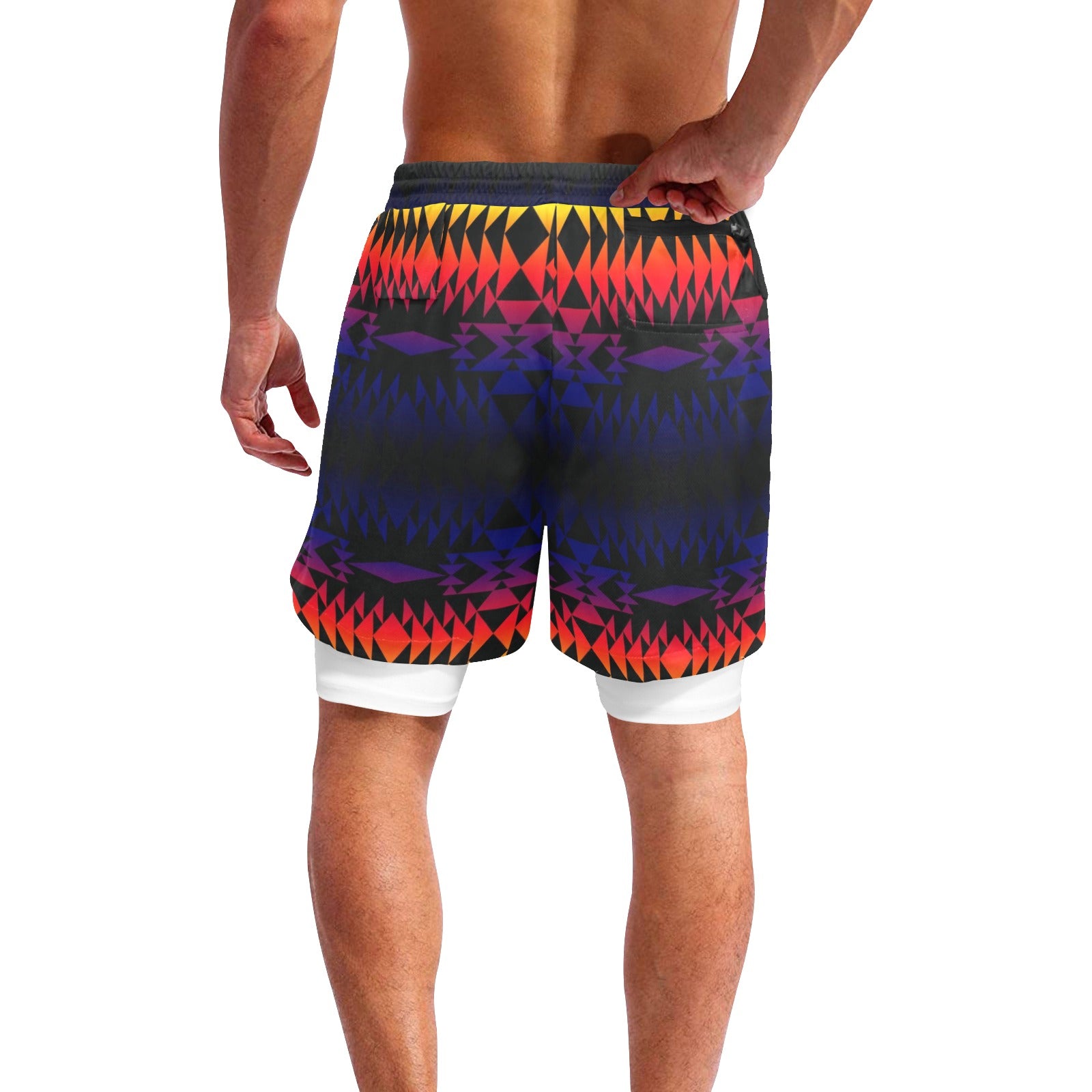 Two Worlds Apart Men's Sports Shorts with Compression Liner
