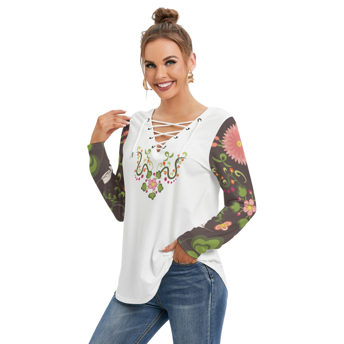 New Growth Neckline Tie Sweatshirt