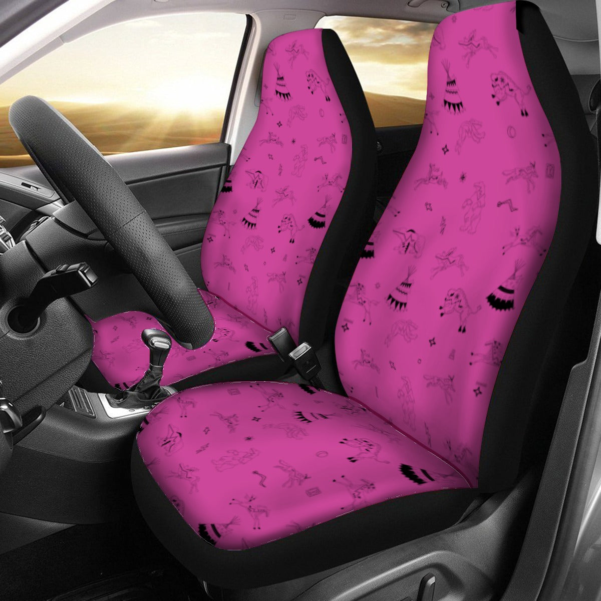 Ledger Dabbles Magenta Universal Car Seat Cover With Thickened Back
