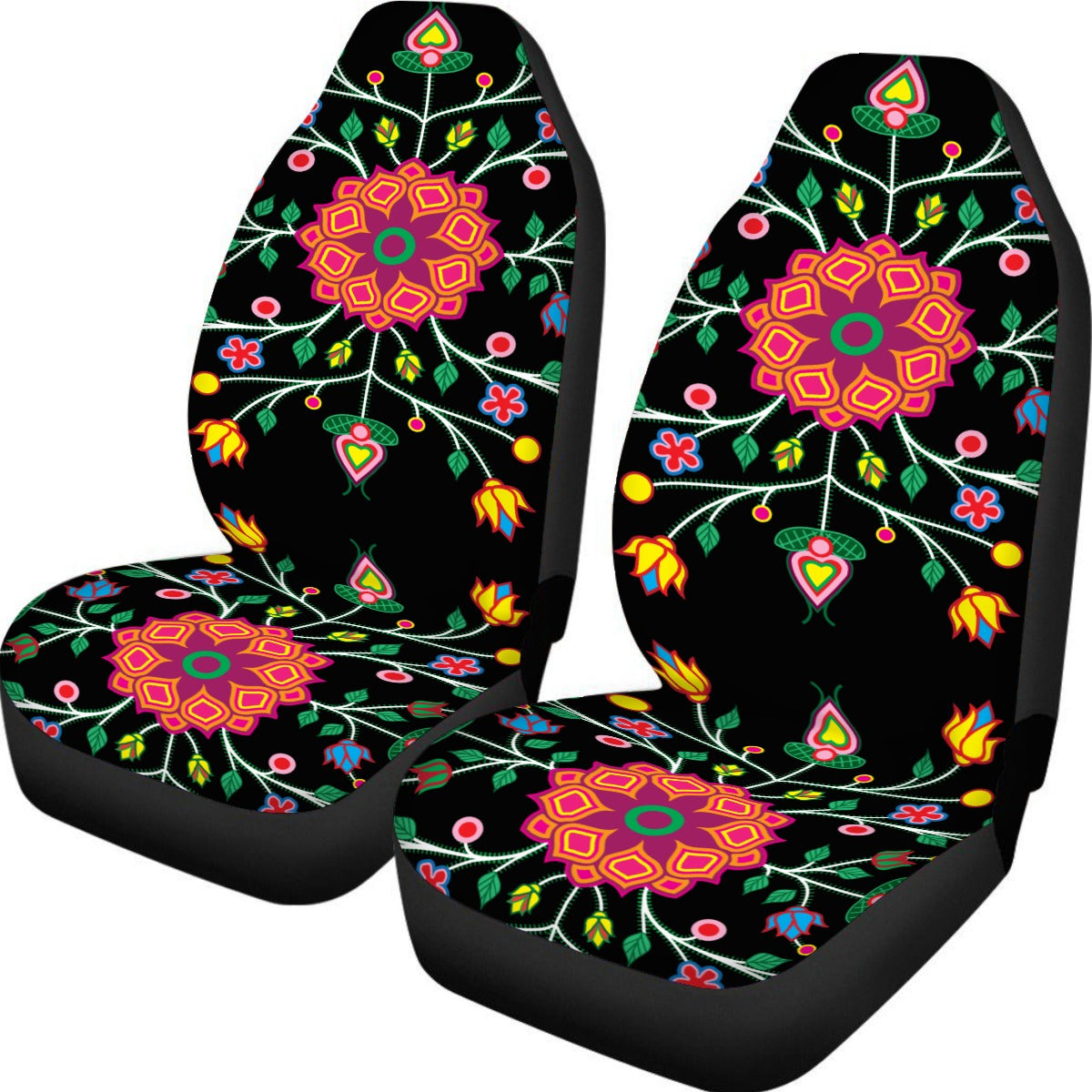 Floral Spring Growth Universal Car Seat Cover With Thickened Back