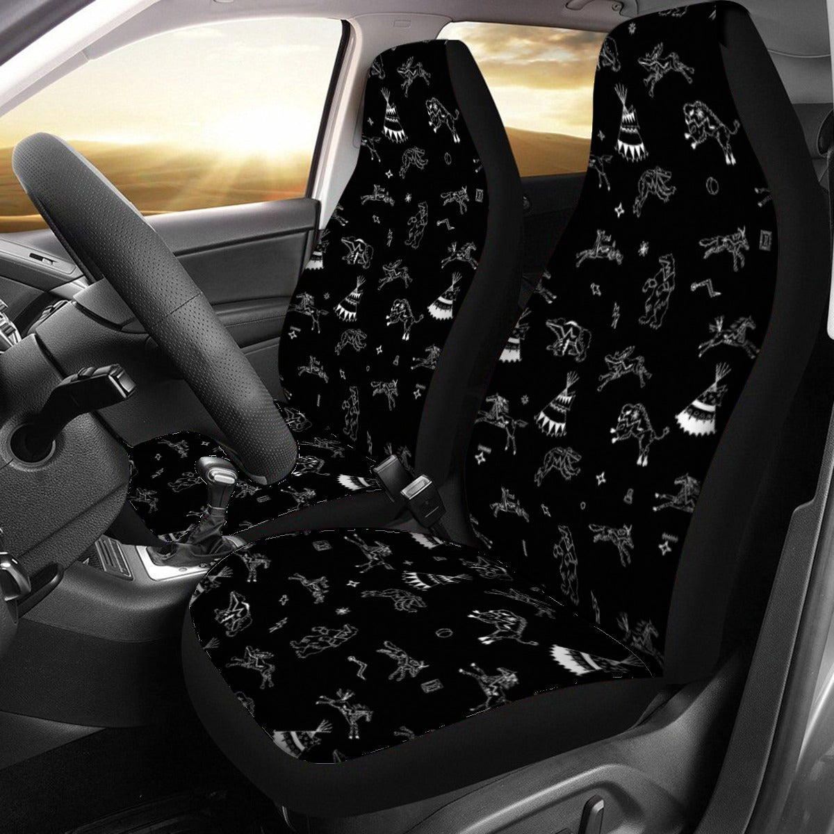 Ledger Dabbles Black Universal Car Seat Cover With Thickened Back