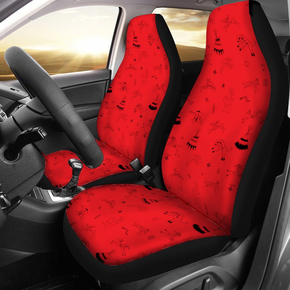 Ledger Dabbles Red Universal Car Seat Cover With Thickened Back