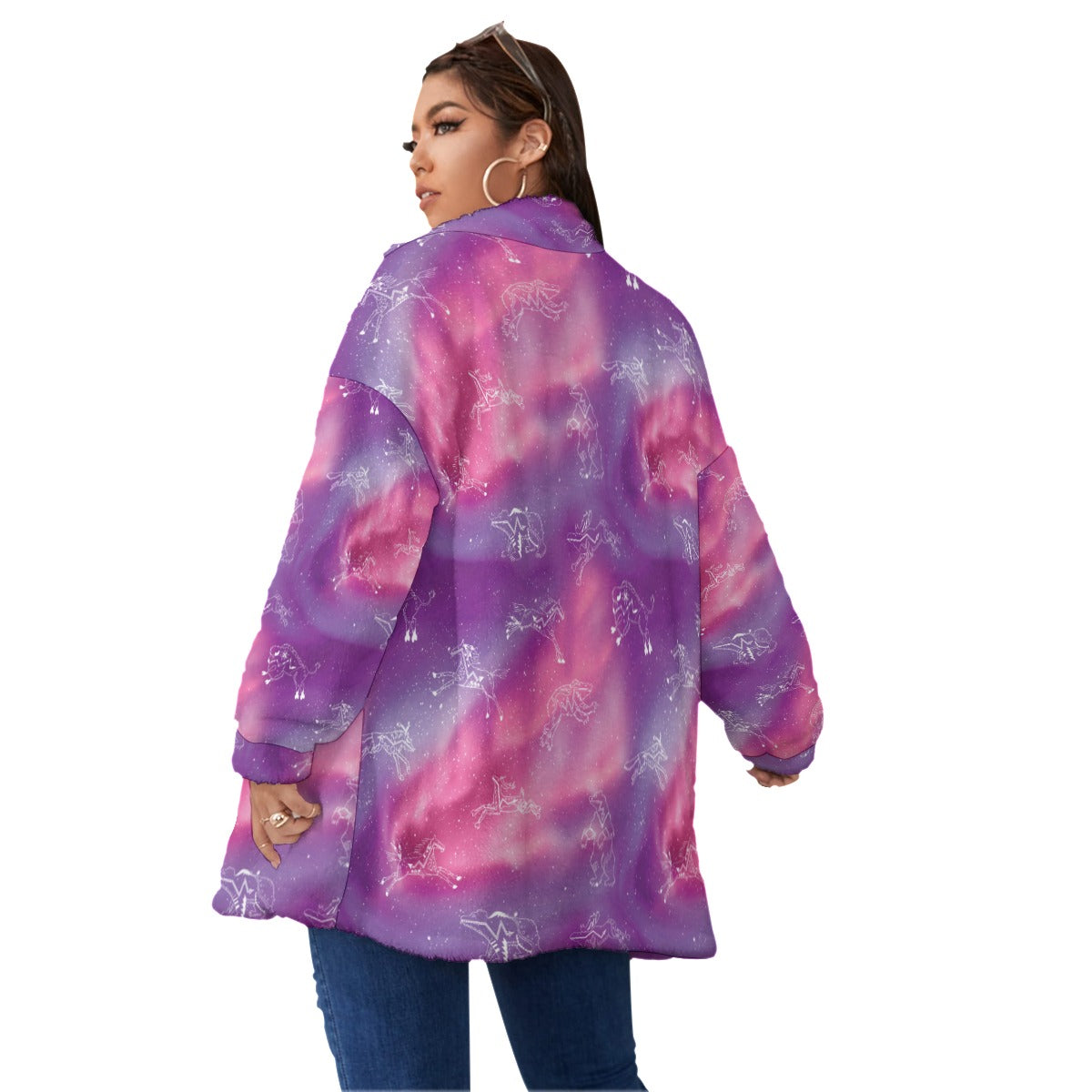 Animal Ancestors Aurora Gases Borg Fleece Coat