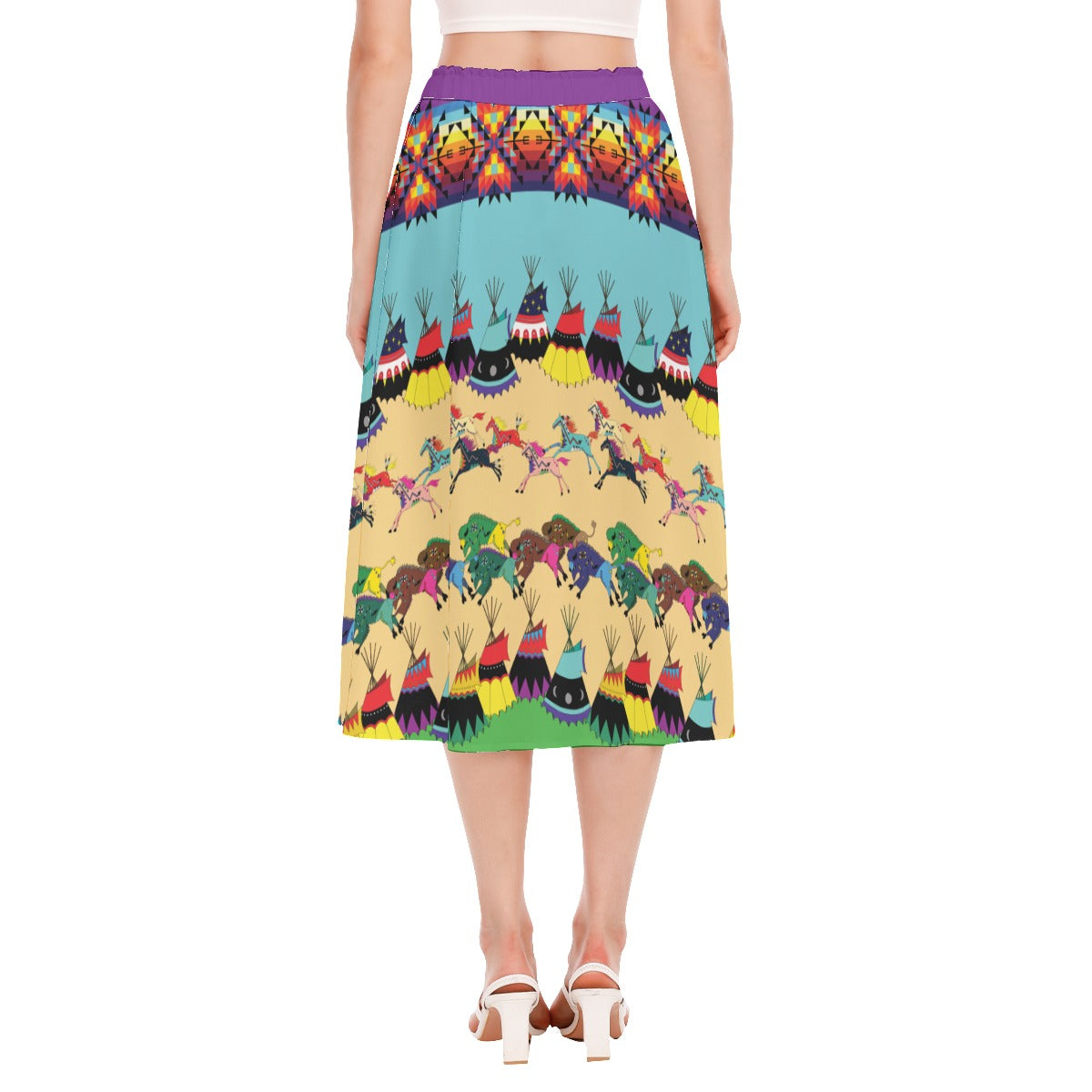 Prairie Bison Women's Long Section Chiffon Skirt