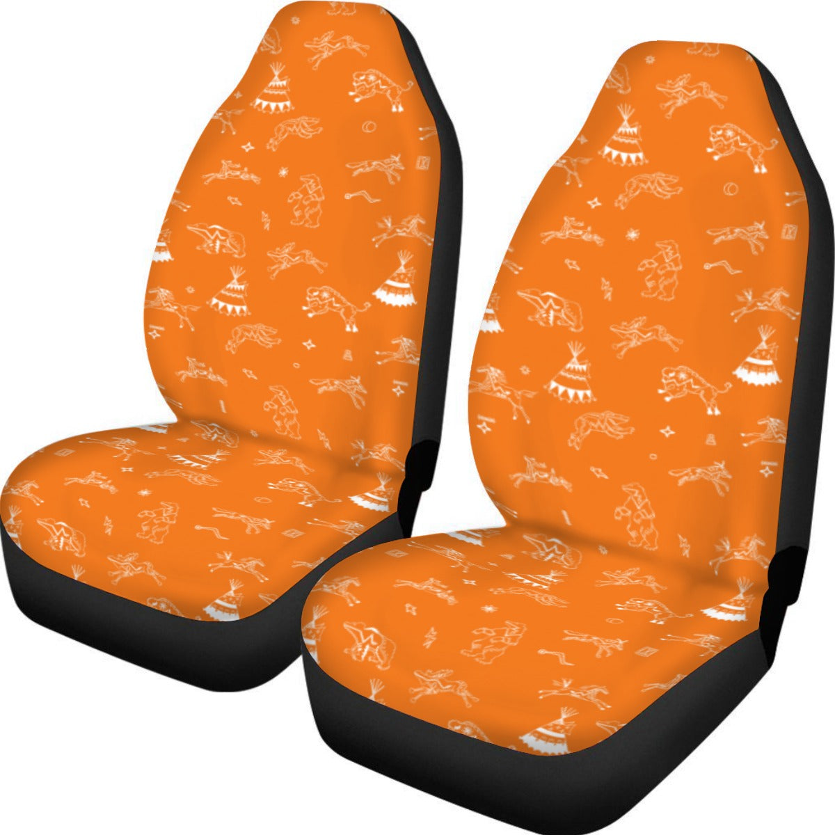 Ledger Dabbles Orange Universal Car Seat Cover With Thickened Back